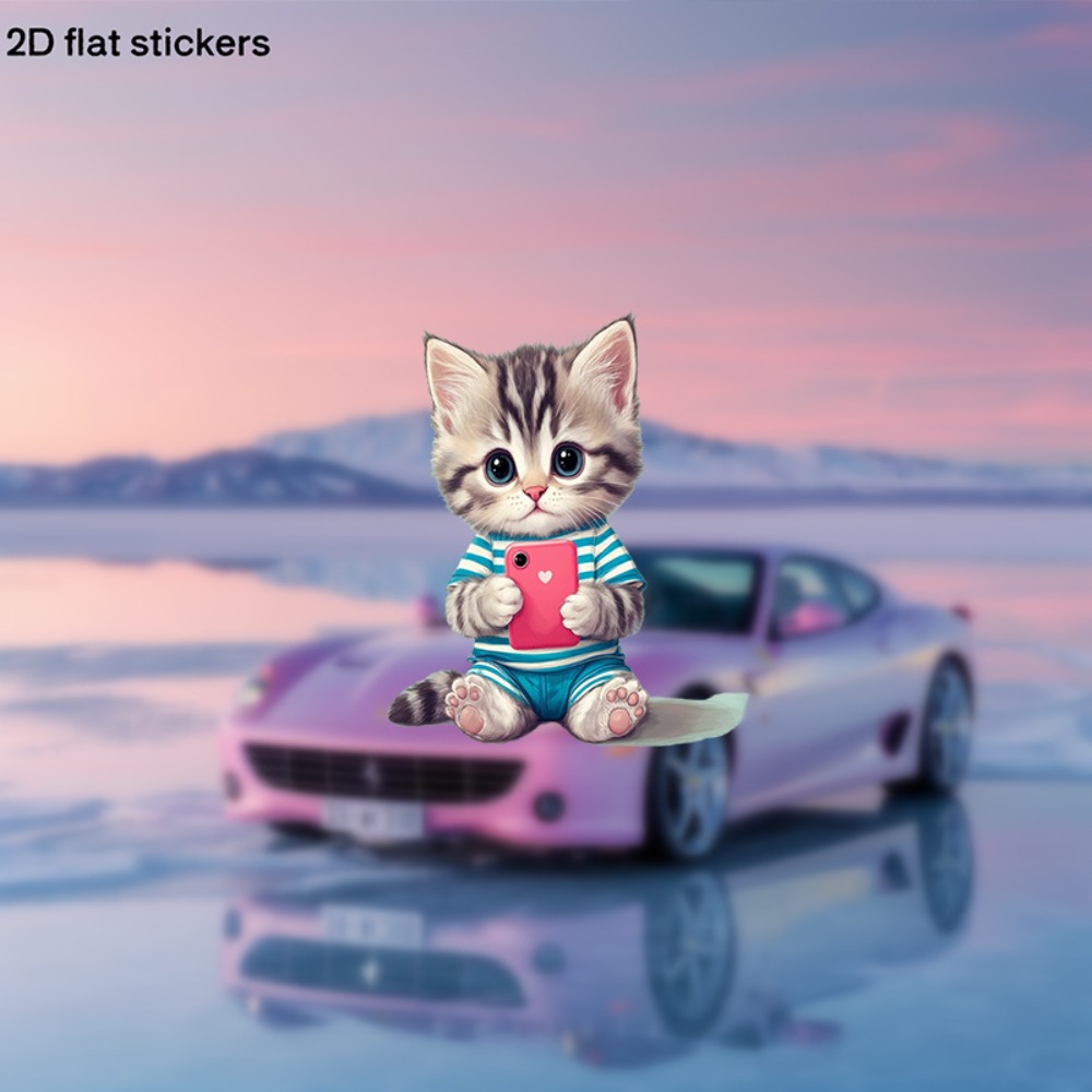 Laptop Accessories Pink - Cute Kitten & Smartphone Tabby with