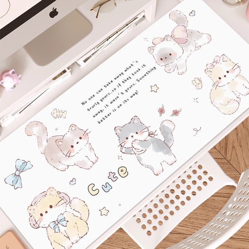 Pink Kawaii Kitten Leather Des - Laptop Accessories Pink review and price