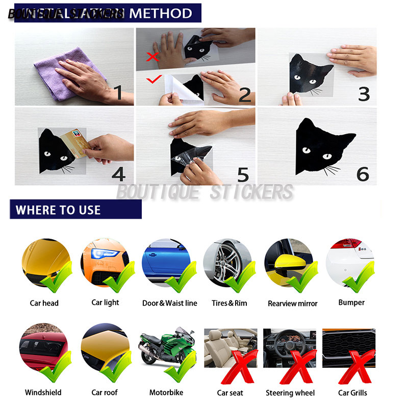 Funny Pink Cat Car Sticker Car - Laptop Accessories Pink review and price